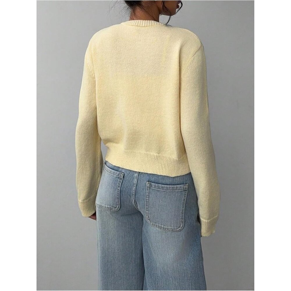 Women's Button Down Cropped Lightweight Cardigan … - image 3